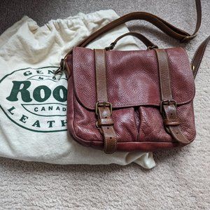 Roots leather messenger purse